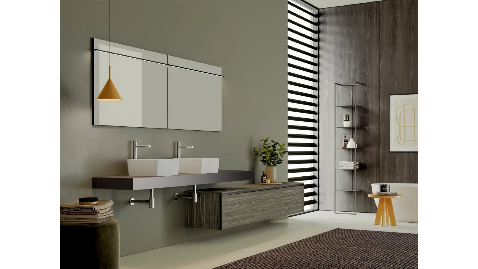 Mobile da Bagno Filo+ Horizon Paulownia di Artesi