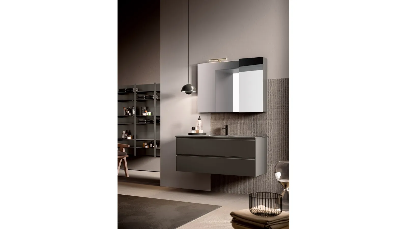 Mobile da Bagno Filo+ Horizon Piombo di Artesi