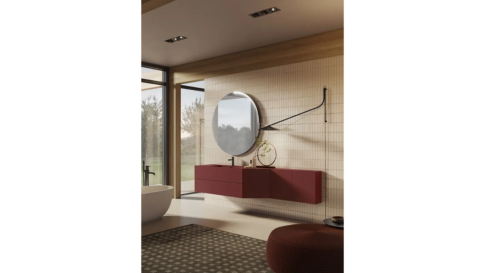 Mobile da Bagno Slide Rosso Oriente di Artesi