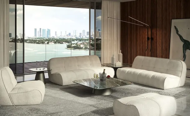 Salotto in tessuto imbottito Spencer di Cattelan Italia