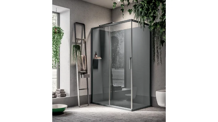 Box doccia in alluminio h.200 cm con anta scorrevole Magoo di Aghà