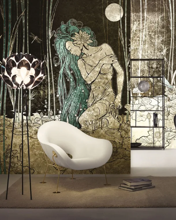 Carta da parati Goldenwall con illustrazione artistica Bluemoon di Inkiostro Bianco