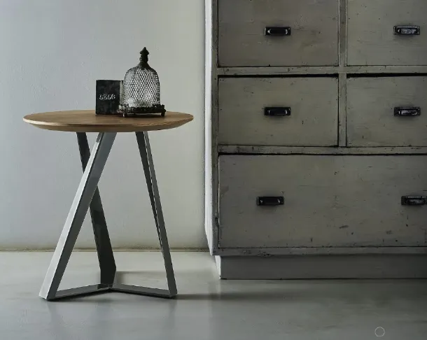 Tavolino Millennium Coffee Table in legno con base in acciaio di Bontempi