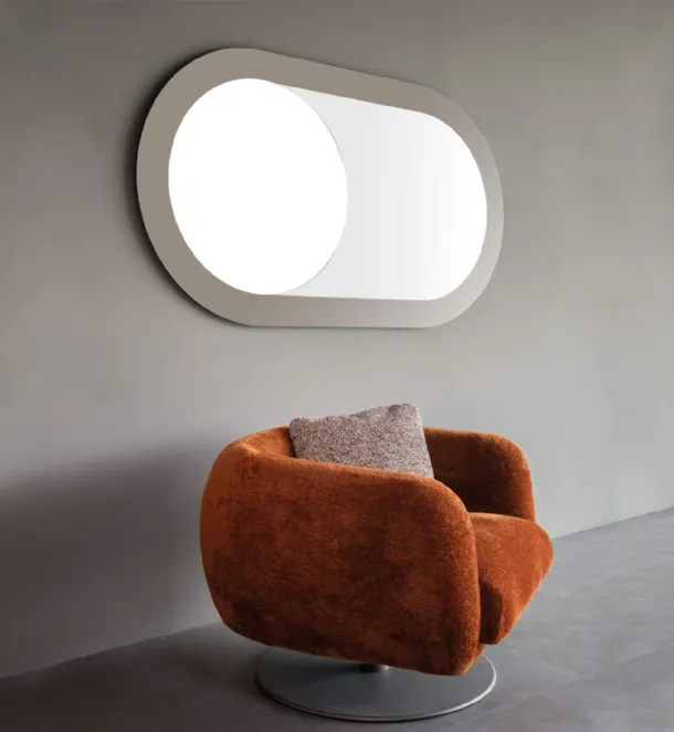  Specchiera Oblò con cornice in vetro platino di Presotto