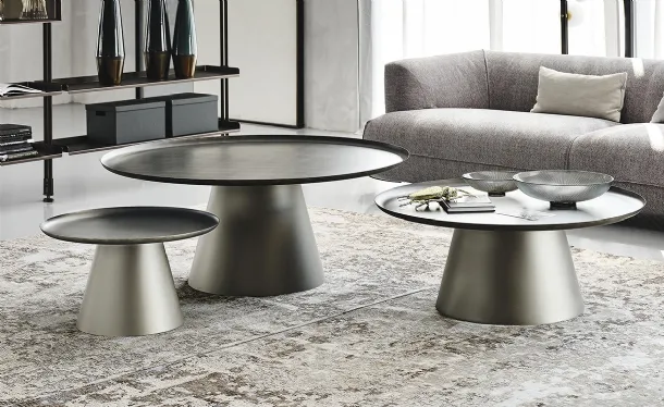 Tavolino in metallo verniciato goffrato Amerigo di Cattelan Italia