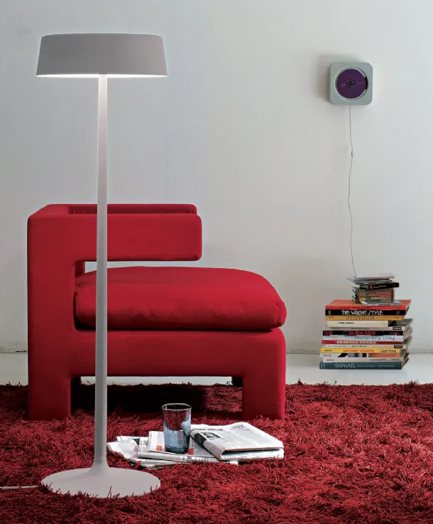 Lampada da terra China in metallo laccato Bianco di Pentalight
