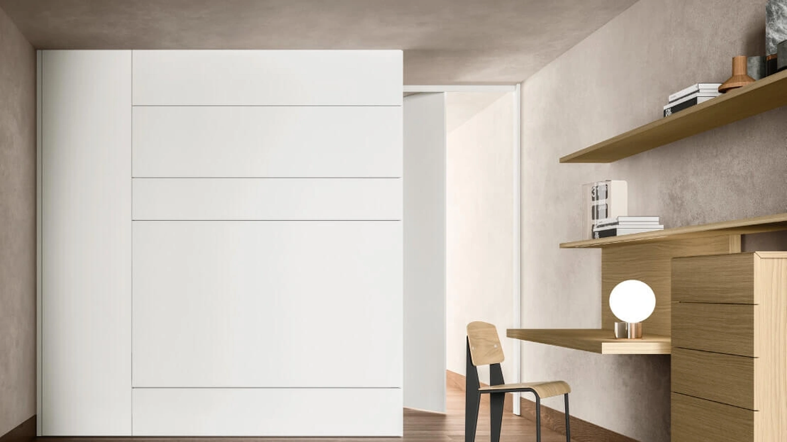 Armadio battente Alterna SM2011 con modulo letto di Zalf