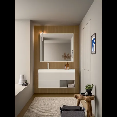 Mobile da Bagno Filo+ Push & Handle Creta opaco di Artesi