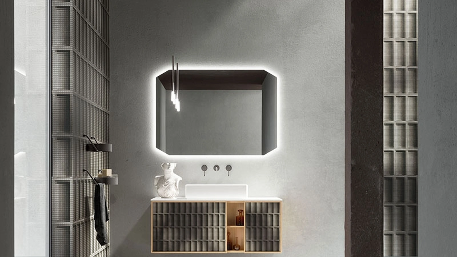 Mobile da Bagno in Rovere Des Evolution Natural 01 di Cerasa