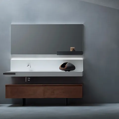 Mobile da Bagno Eden 04 in finitura Metallico Rame di Cerasa