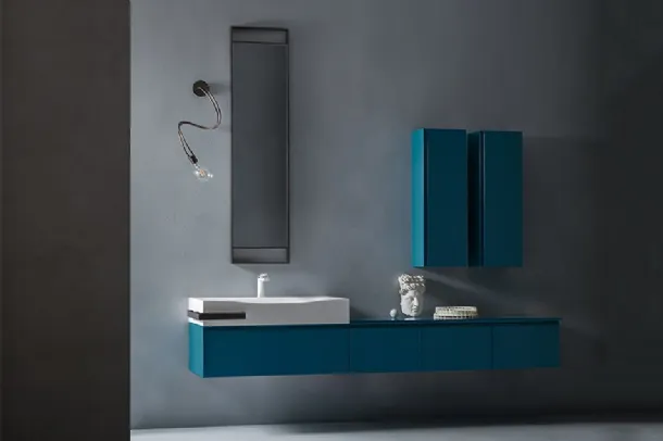 Mobile da Bagno sospeso Eden 01 laccato lucido di Cerasa
