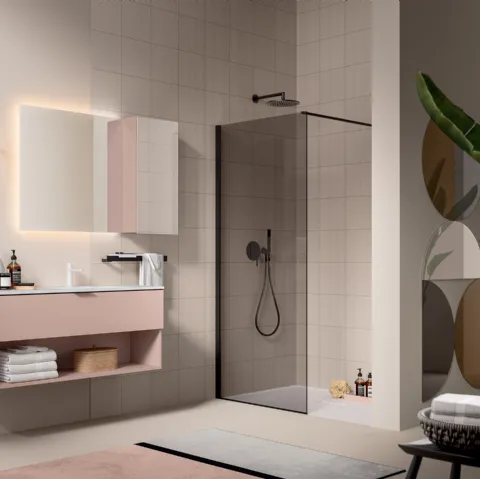 Mobile da Bagno Filo+ Plain Rosa Cipria opaco di Artesi