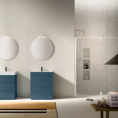 Mobile da Bagno Filo+ Push & Handle Blu Cobalto di Artesi