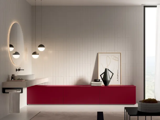 Mobile da Bagno Filo+ Push & Handle Bordeux di Artesi
