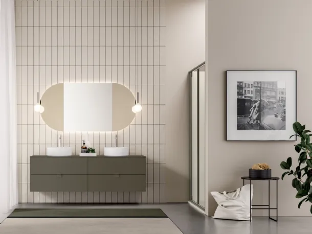 Mobile da Bagno Filo+ Push & Handle Fango di Artesi
