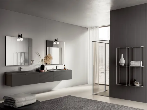 Mobile da Bagno Filo+ Push and Handle Piombo opaco di Artesi