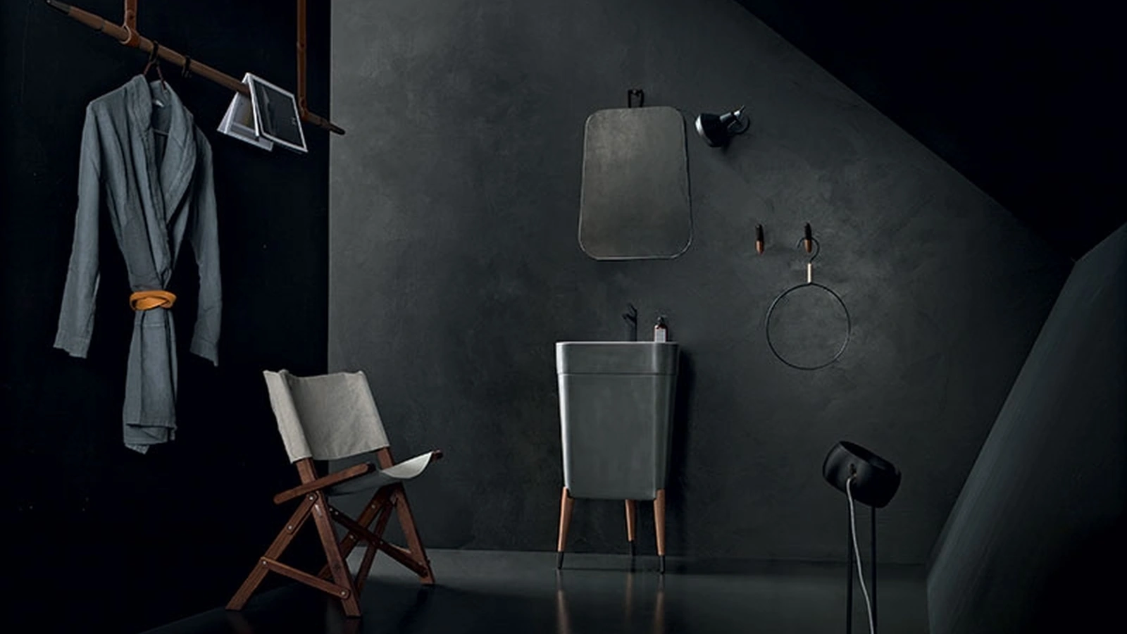 Lavabo Free 03 in tinta Metallico Ferro di Cerasa