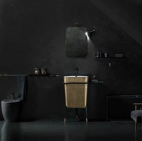 Lavabo Free 04 in tinta Metallico Bronzo di Cerasa