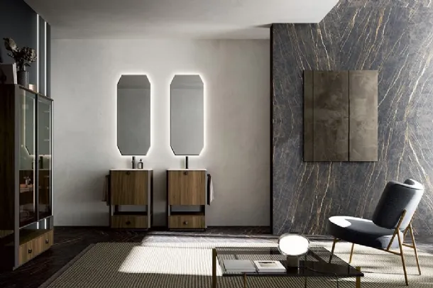 Mobile da Bagno Honey 04 in Noce Canaletto di Cerasa