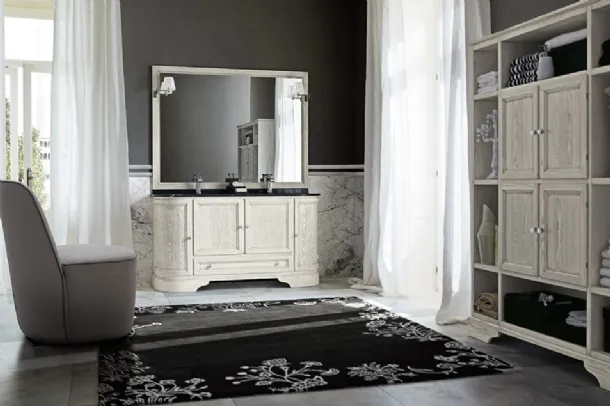 Mobile da Bagno Paestum 04 in Frassino laccato Decapé Silver di Cerasa