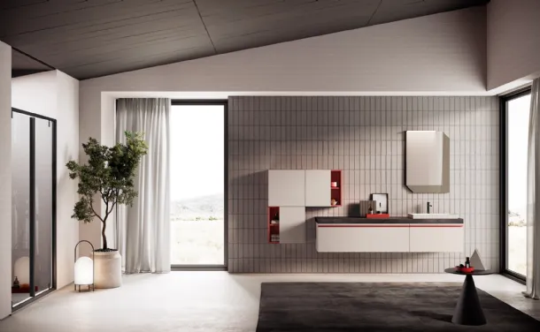 Mobile da Bagno Re-Start Poker in Laccato di Artesi