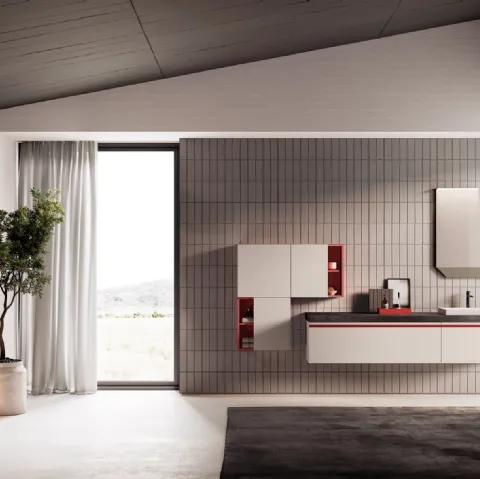 Mobile da Bagno Re-Start Poker in Laccato di Artesi
