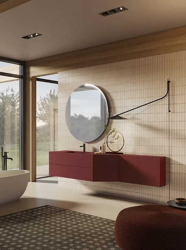 Mobile da Bagno Slide Rosso Oriente di Artesi