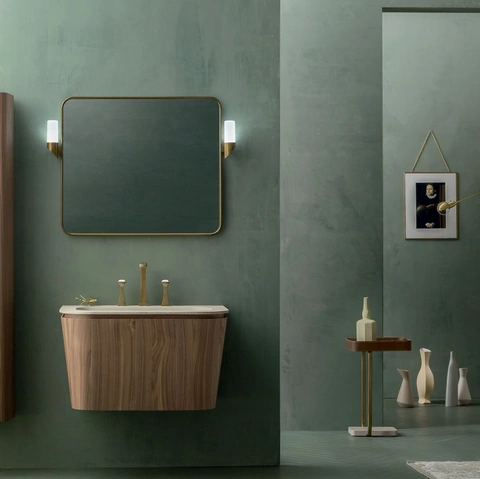 Mobile da Bagno sospeso Suede 02 in Noce Canaletto di Cerasa