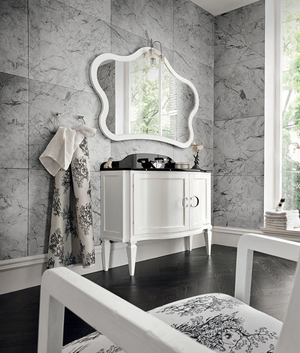 Mobile da Bagno York 04 in laccato Bianco usurato di Cerasa