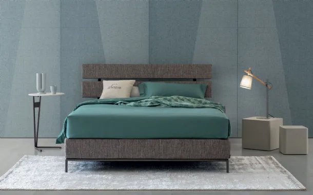 Letto in tessuto con box contenitore Banco di Oggioni