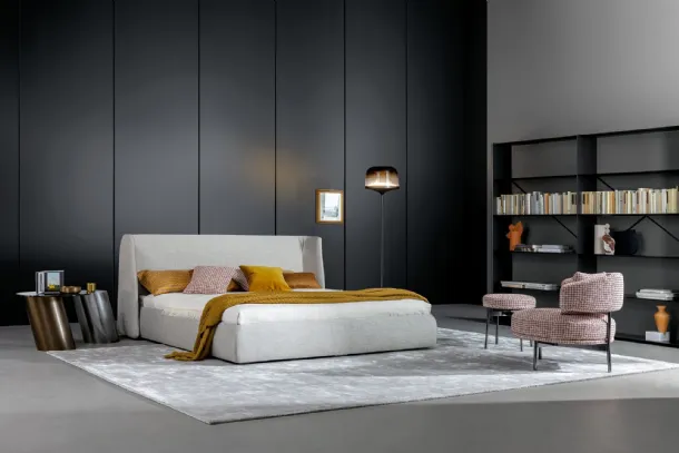 Letto con testiera e box contenitore Basket di Bonaldo