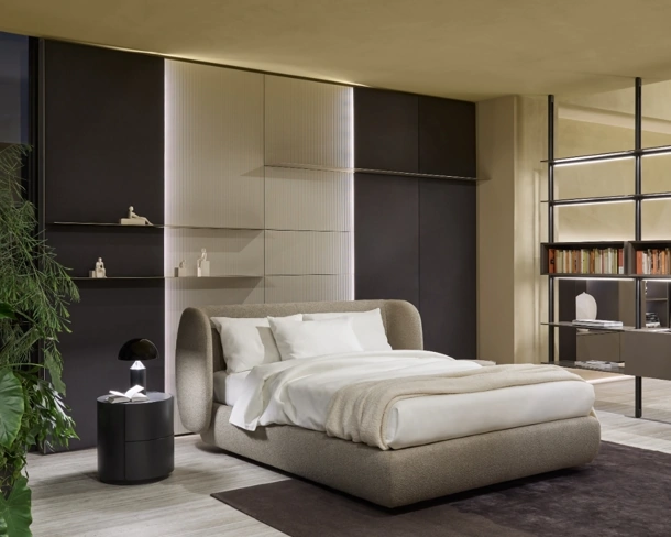 Letto imbottito Cosy con box contenitore di Sangiacomo