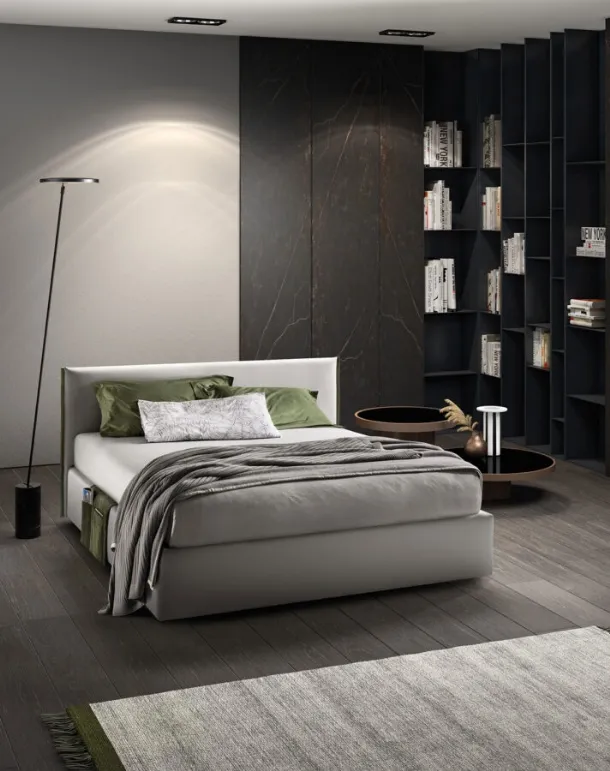 Letto in tessuto imbottito con testiera Good Rim di Bside