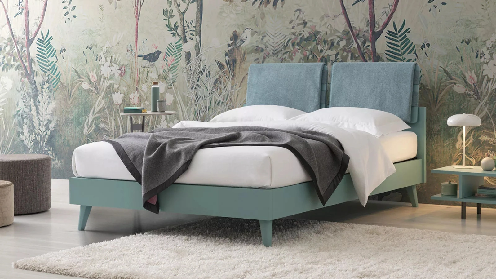 Letto in legno con contenitore Both di Oggioni