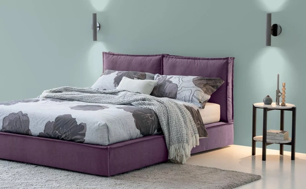 Letto in tessuto Metro con box contenitore di Oggioni