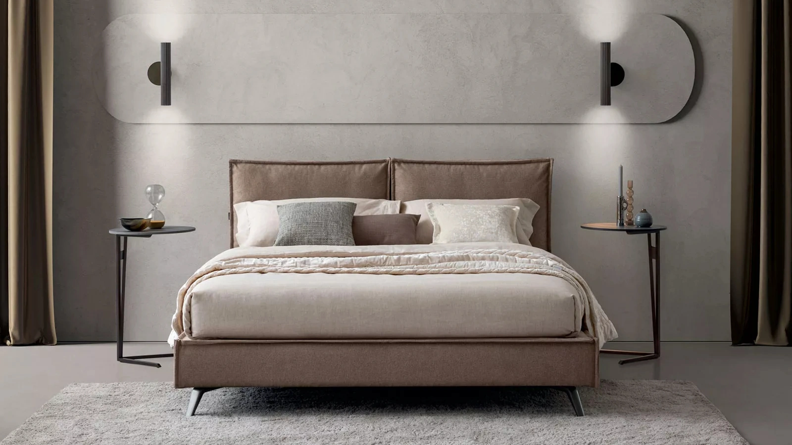 Letto in tessuto Metro di Oggioni