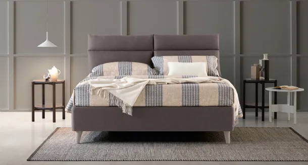 Letto con testiera e box contenitore Plio di Oggioni