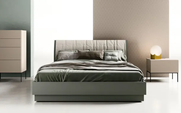 Letto Bent con testiera di Zalf