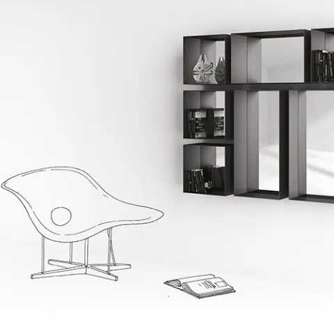 Libreria componibile sospesa Barra - Tasto di Minotti Italia
