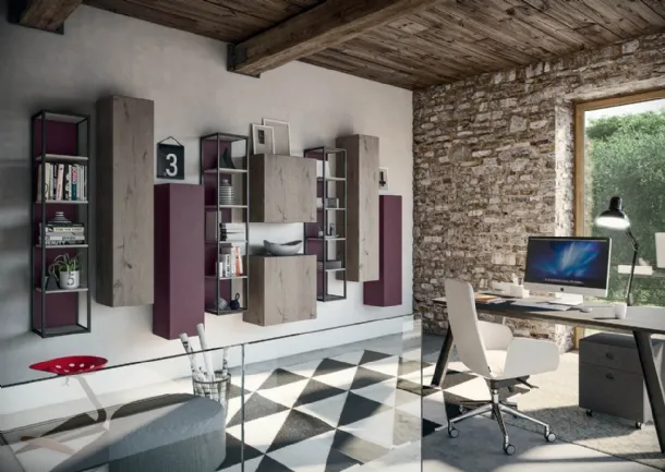 Libreria Rebel CF 172 in legno e laccato di Fimar
