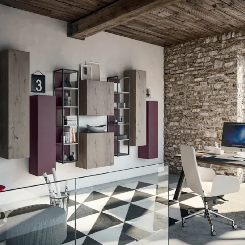 Libreria Rebel CF 172 in legno e laccato di Fimar