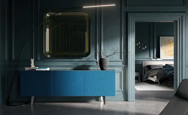 Madia Absolut con ante rivestite in pelle di Cattelan Italia