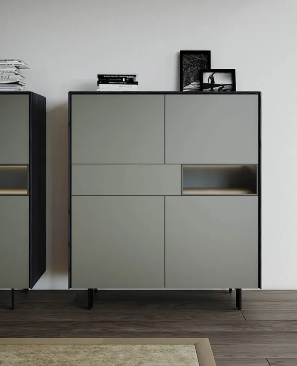 Madia Alta Lug in laccato opaco di Fimar