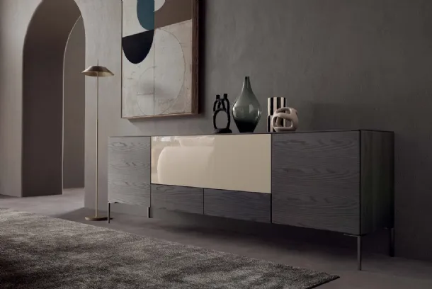 Madia I-Modul Art in legno e laccato lucido di Presotto
