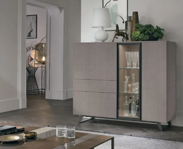 Madia Verticale Metropolis C01 in materico rovere sabbia di Tomasella