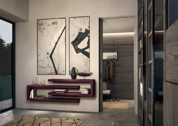 Mobile ingresso Side CF 018 in laccato Acquerello Prugna di Fimar