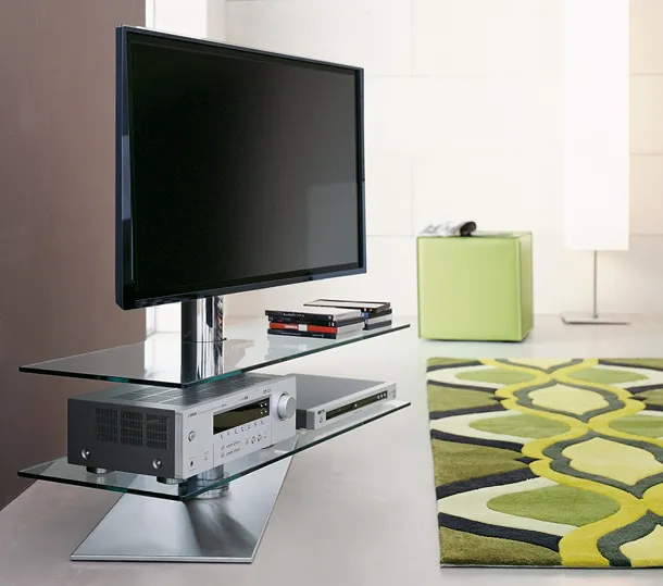 Mobile Porta Tv Vision in cristallo e acciaio di Cattelan Italia
