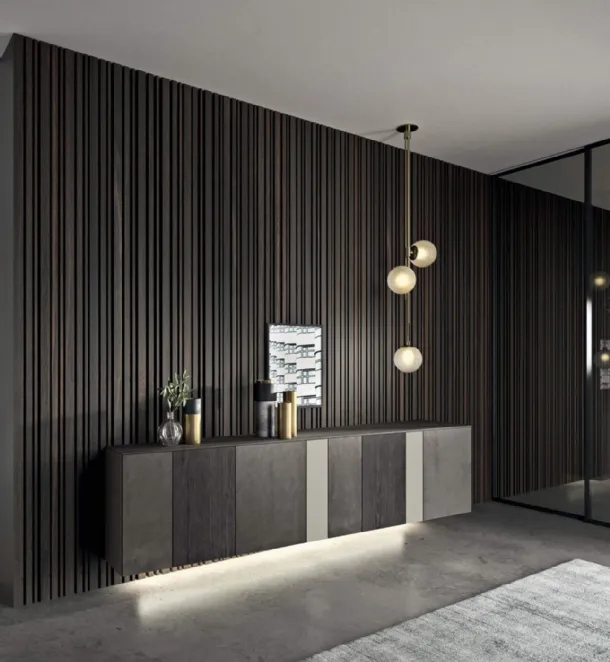 Mobile sospeso InclinART in laccato metal e legno di Presotto