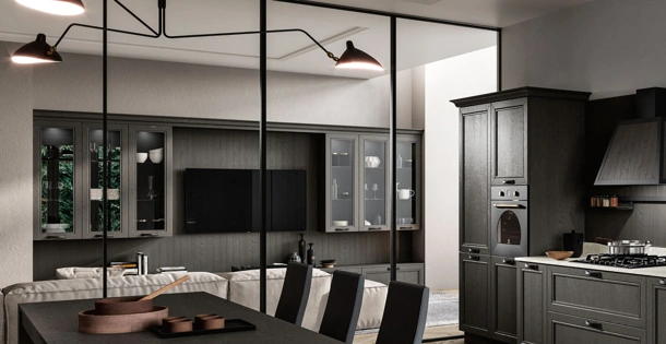 Parete Attrezzata Living Opera in massello di frassino di Arredo3