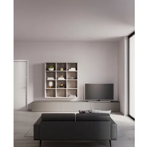 Parete Attrezzata Living con libreria sospesa di Nardi Interni